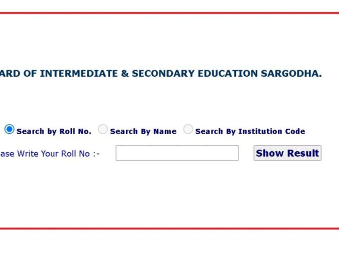 Fsc FA ICS 1st Year Result Sargodha Board