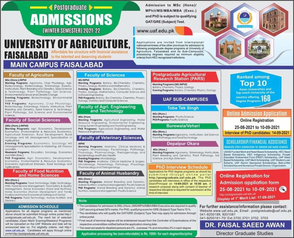 University Of Agriculture Faisalabad