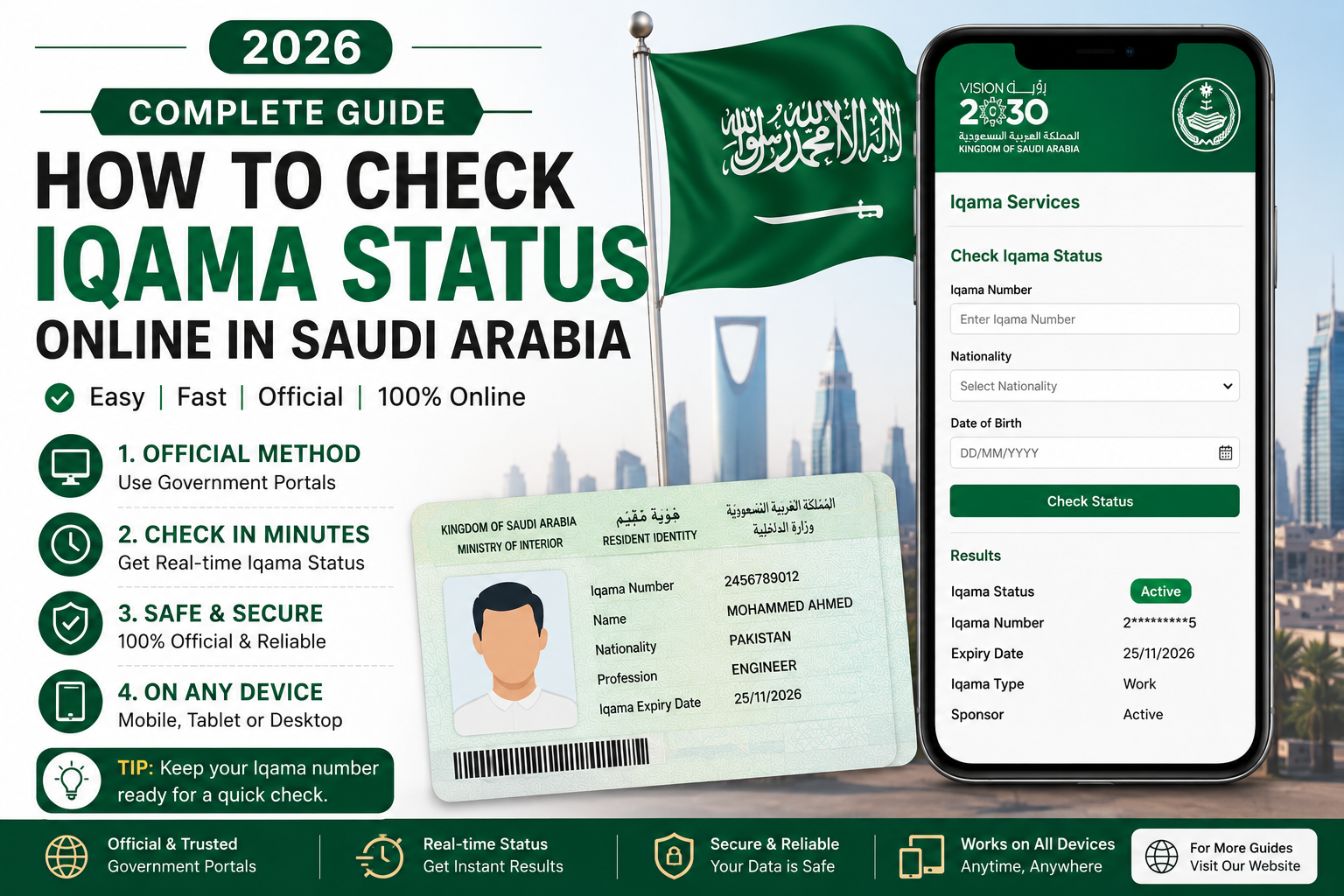 How to Check Iqama Status Online in Saudi Arabia (2026)